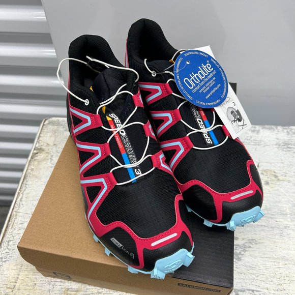 Salomon Speedcross 3CS Women: Conquer Trails with Elegance in Black/Lotus Pink - Picture 2 of 9